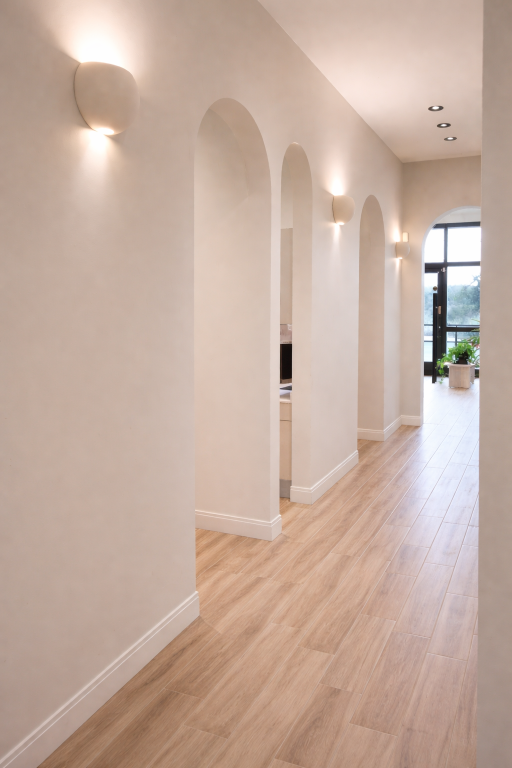 Bright, welcoming hallway at Rise Dental